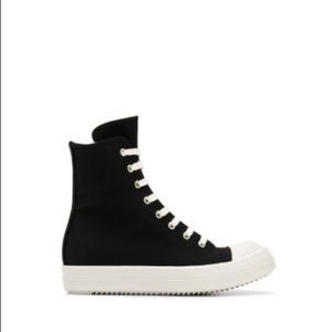 Rick Owen Drkshdw High-Top Black Canvas Sneakers